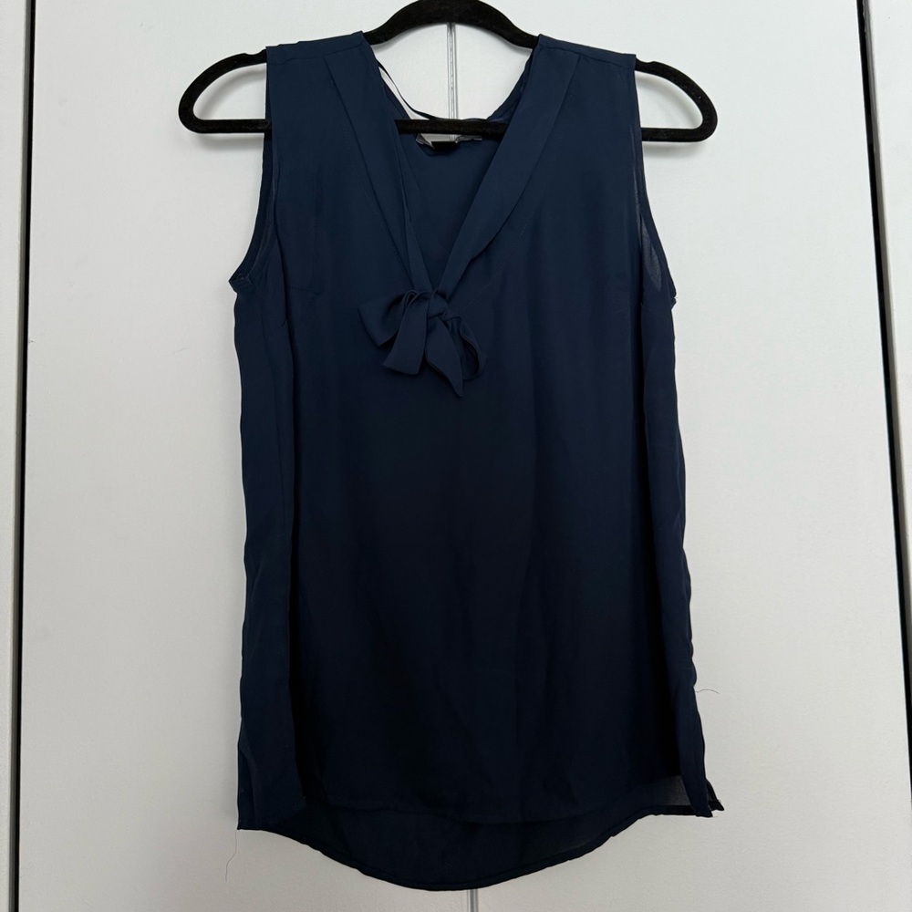 Make an offer! Atmosphere H&M Navy Sleeveless Blouse with Bow size 8